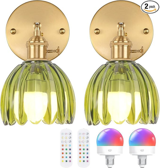 Shenmoyl Vintage Battery Operated Wall Sconce
