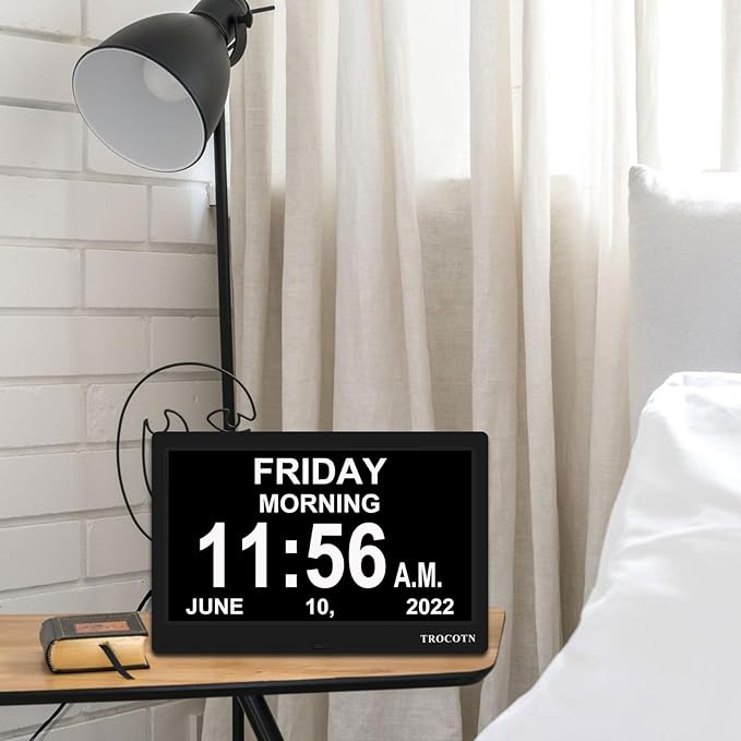 TROCOTN Dementia Clocks, Large Display Calendar Alarm Clock