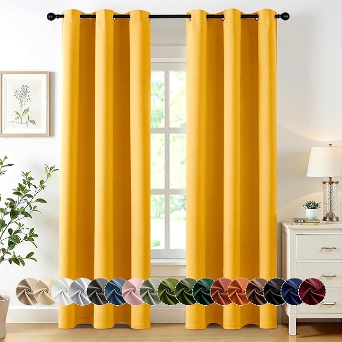MIULEE Blackout Curtains for Bedroom Living Room 2 Panels, Thermal Insulated