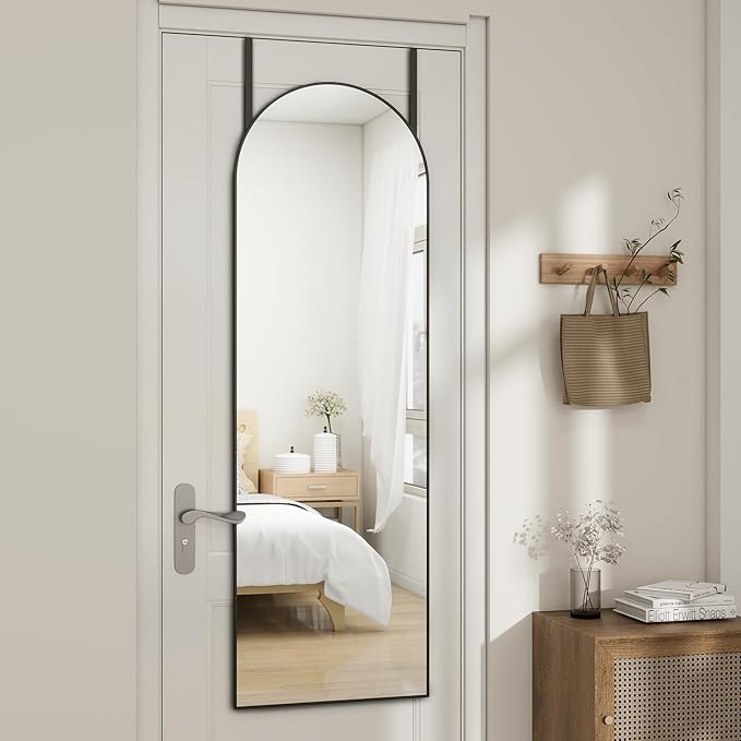 Arched Full Length Door Mirror 14x48, Metal Frame