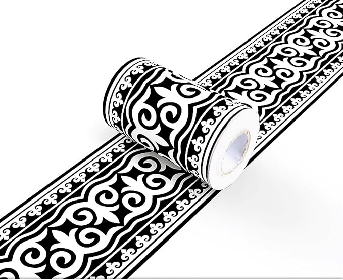 Wallpaper Border Trim Peel and Stick Vintage Black and White Boarders Self
