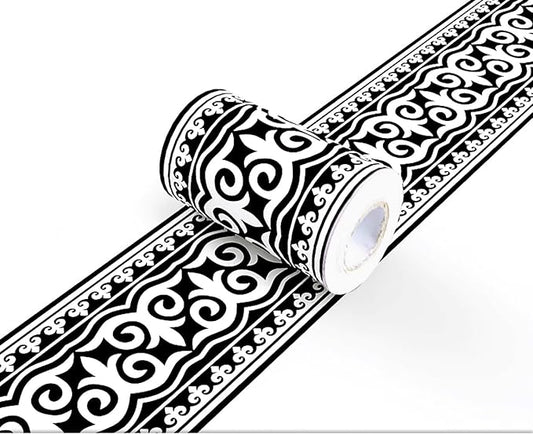 Wallpaper Border Trim Peel and Stick Vintage Black and White Boarders Self