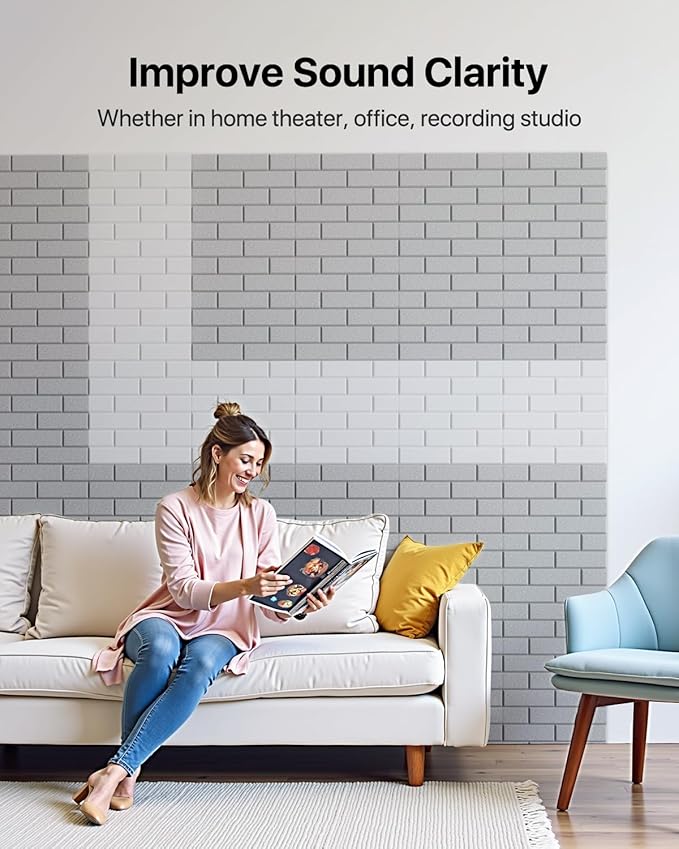 Soundproof Wall Panels Self-adhesive, 18 Pack Acoustic Panels Sound Absorbing