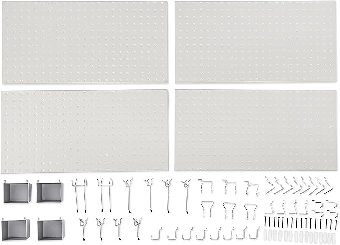 Amazon Basics Rectangular Metal Pegboard Wall Organizer, Tool Storage