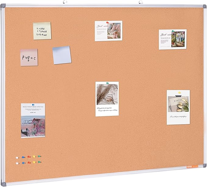VEVOR 48"x36" Large Cork Board – Wall-Mounted Bulletin Board