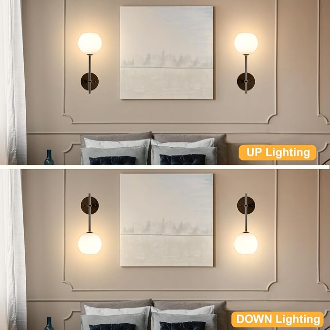 Brown Gold Battery Operated Wall Sconces Set of 2, Rechargeable Wireless Wall