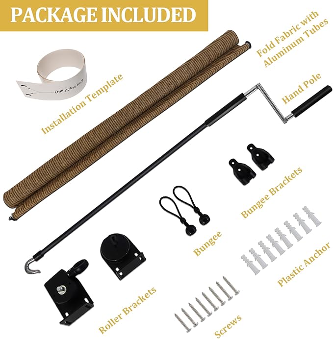 Shade&Beyond Outdoor Roller Shades 4' W x 8' H Cordless Patio Roll Up Blinds