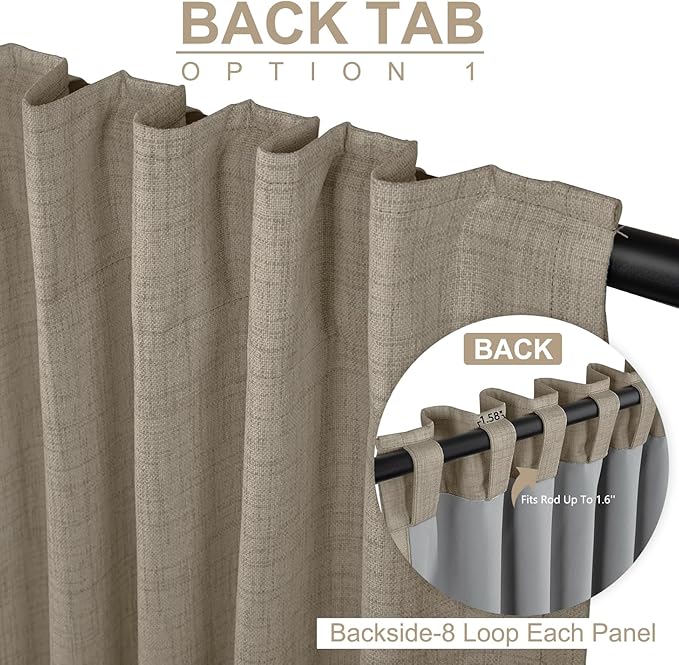 100% Blackout Shield Linen Blackout Curtains