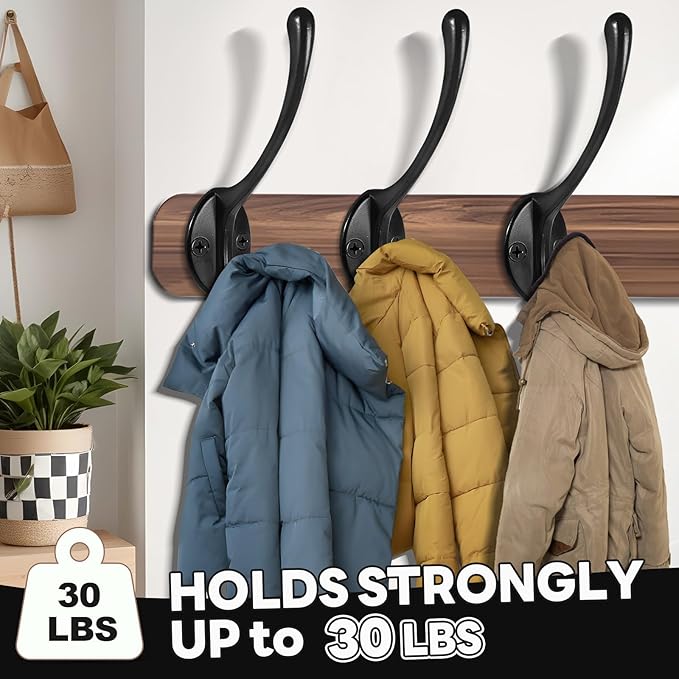 Wall Hooks for Hanging, 20-Pcs Heavy Duty Metal Coat Hooks, for Living Room