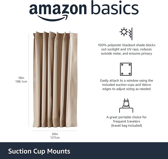 Amazon Basics Portable Blackout Curtain Shade
