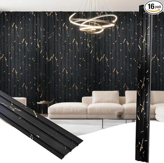 16 Pack Faux Marble Slat Wall Panels