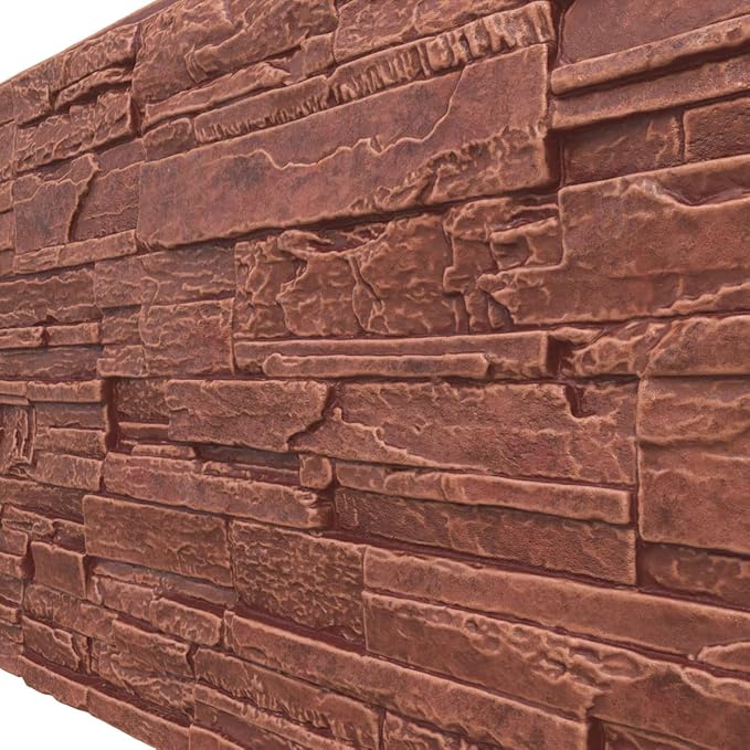 EverStone Cascade Faux Stone Panel, 48 5/8"W x 24 3/4"H x 1 1/4"D, Sun Valley