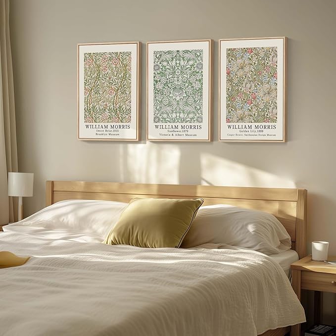 Framed William Morris Canvas Wall Art