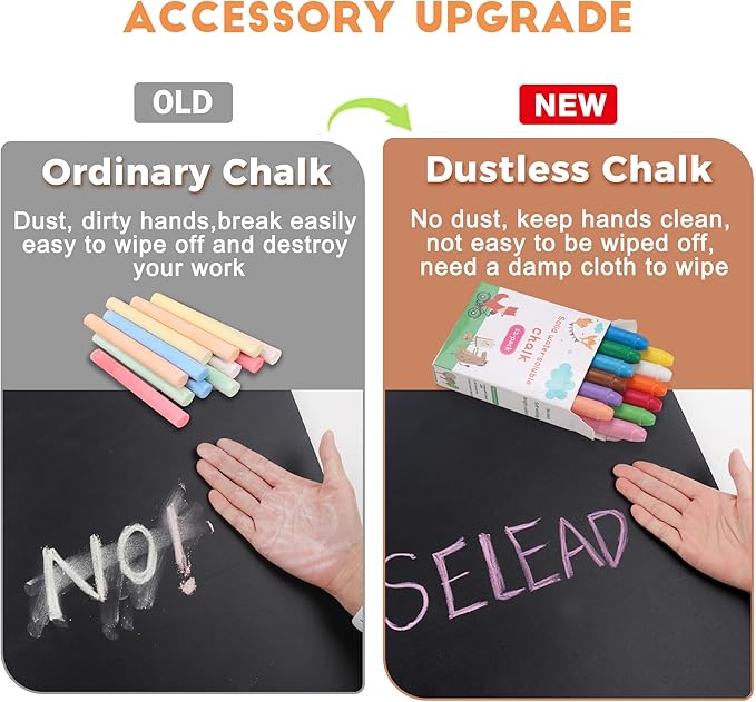 SELEAD 2-Pack Solid Wood Frame Chalkboard Signs