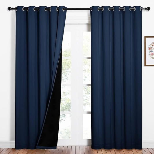 NICETOWN 100% Blackout Curtain Set, Thermal Insulated & Energy Efficiency