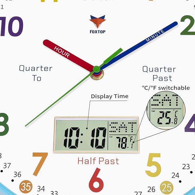 Foxtop Digital and Analog Learning Clock