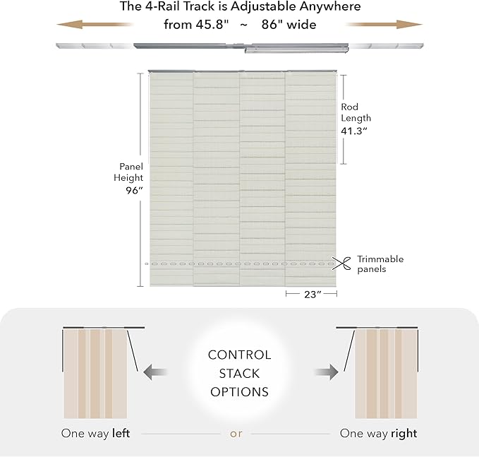 GoDear Design Adjustable Verticsl Sliding Panel Track Blinds