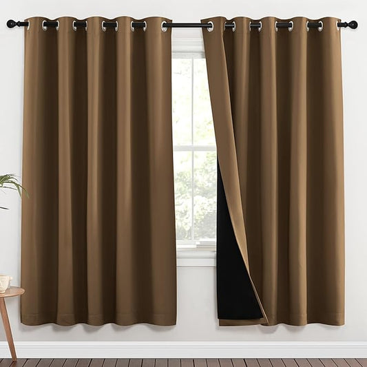 NICETOWN Full Shade Curtain Panels, 62 x 72 inch, Pair of Energy Smart & Noise