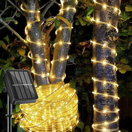 LairtPOW Solar Rope Light Waterproof IP65 39FT 100LEDs Outdoor LED âSolar Outdoor Lights for Party Garden Yard Home Wedding Christmas Halloween Holiday Tree Decoration Lighting