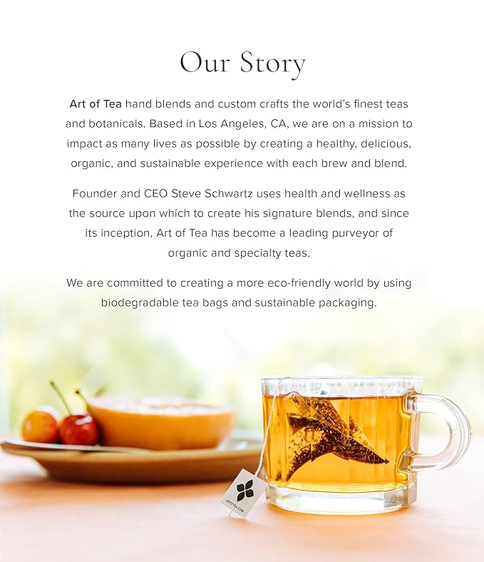 Art of Tea | Dark Chocolate Peppermint Dessert Tea | Organic Black Tea | 50 Eco Friendly Pyramid Tea Bag Sachets