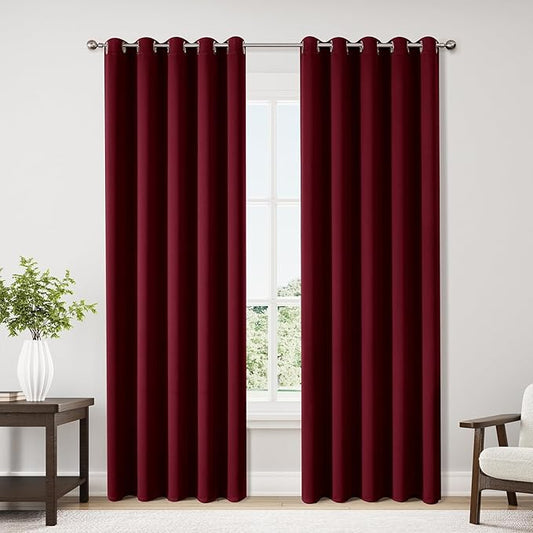 ChrisDowa Burgundyout Curtains 70 inches Wide