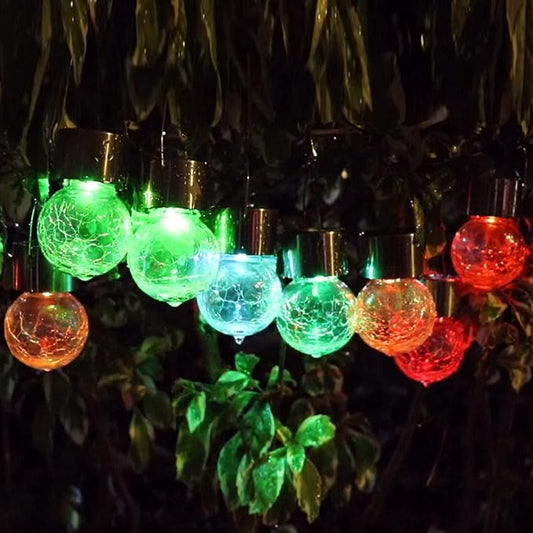 Solar Lights Outdoor Hanging Decorative Globe 24 Pack, Waterproof Solar Lantern with Handle and Clip, Solar Powered Glass Ball Lights for Garden Yard Fence Tree Umbrella Holiday DÃ©cor, Color Changing
