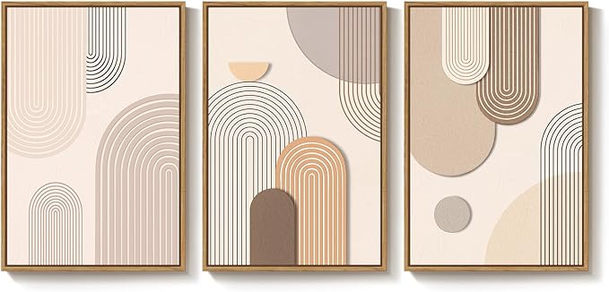3 Piece Framed Neutral Boho Wall Art