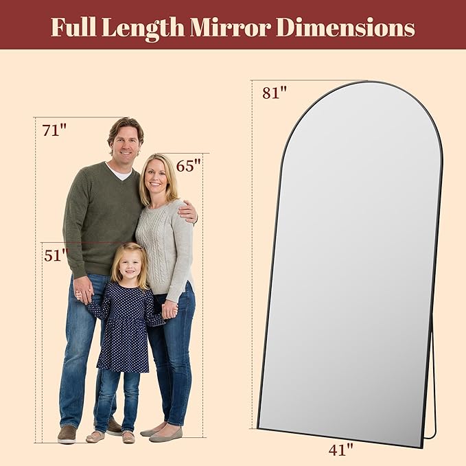 Suidia 81"x41" Arched Full Length Mirror