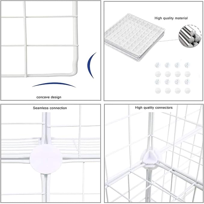 C&AHOME Wire Cube Storage, 9-Cube Organizer Metal, Wire C Grids Storage