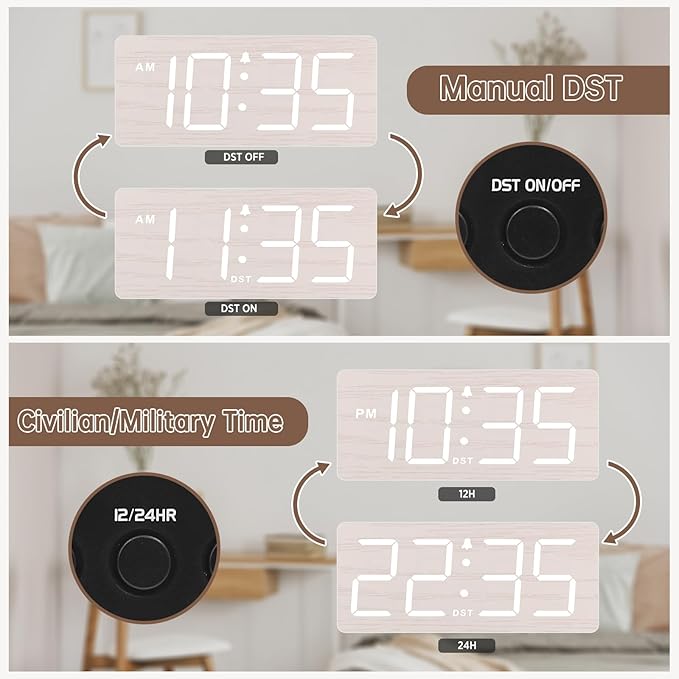 DreamSky Wooden Digital Alarm Clock