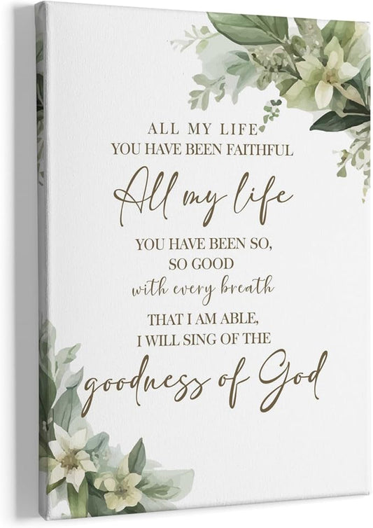 HIWX Christian Wall Decor, All My Life You Have Been Faithful Bible Verse