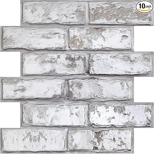 COMSTICKC 3D Faux Brick Peel and Stick Wall Covering, Small Size Thin PVC Self