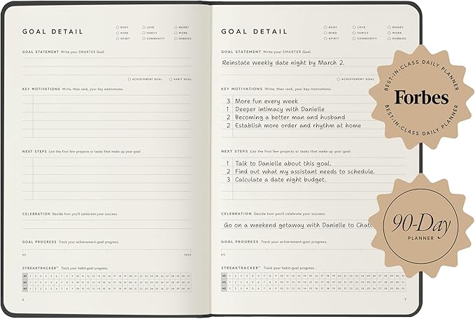 Full Focus Sea Blue Linen Planner by Michael Hyatt - The #1 Daily Planner to Set Annual Goals, Increase Focus, Eliminate Overwhelm, and Achieve Your Biggest Goals - Hardcover