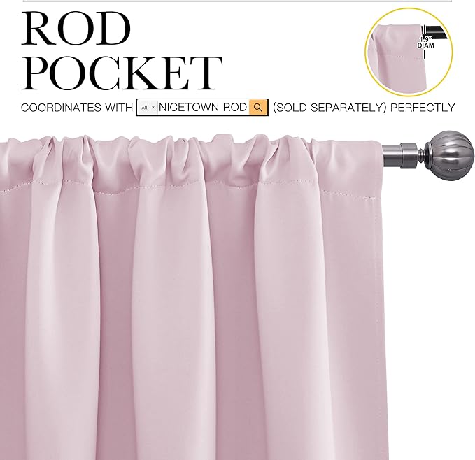 NICETOWN Bedroom Curtains, Room Darkening Draperies Window Curtain Panels