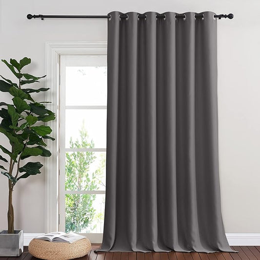 NICETOWN Sliding Glass Door Curtain Extra Long 132 inches Long, Grommet Thermal