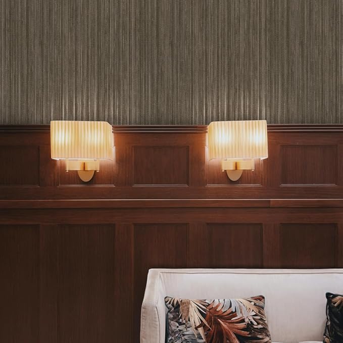 Tempaper Metallic Bronze Faux Grasscloth Removable Peel and Stick Wallpaper