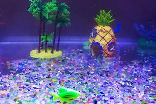 1100 Pcs Glow Stones Glowing in The Dark Pebbles Outdoor Decor Fish Tank Gravel Rocks Decoration (Pink in Daytime, Purple in The Dark)