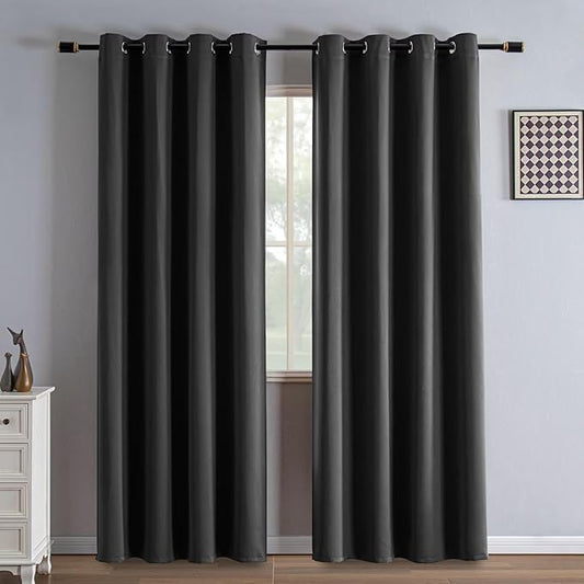 IGEMAEVE Blackout Curtains 84 Inch Length 2 Panels Set, Grommet Energy Saving