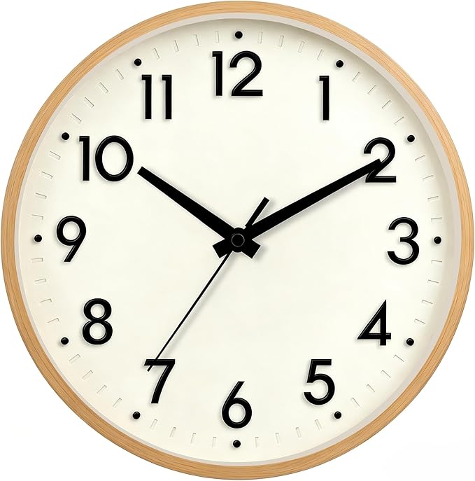 Mosewa Wall Clock 8 Inch, Battery Operated Silent Non-Ticking Modern Analog
