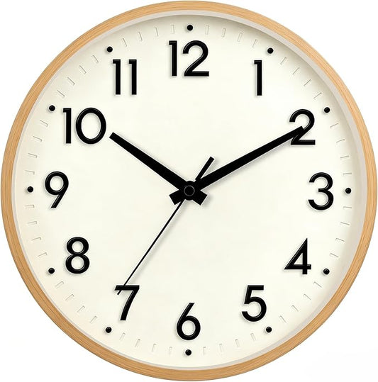 Mosewa Wall Clock 8 Inch, Battery Operated Silent Non-Ticking Modern Analog