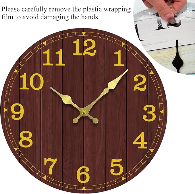 Wall Clock, Modern Wall Clocks Battery Operated, Silent Non Ticking Rustic