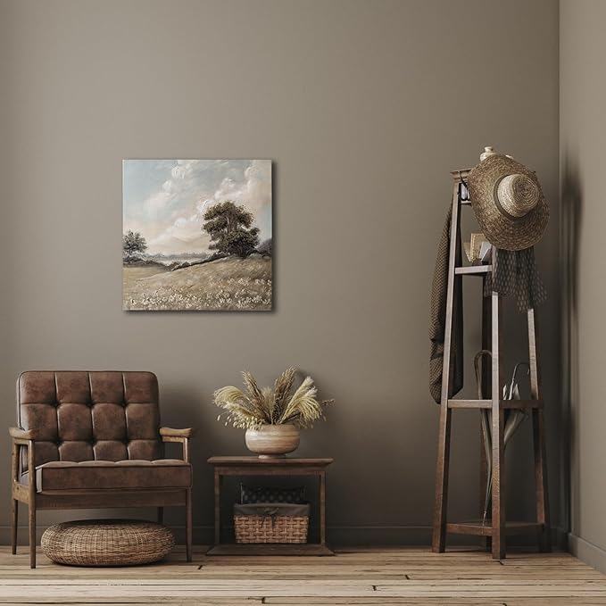 JolyWell Hand-Painted Vintage Canvas Wall Art, Landscape Wall Painting Prints