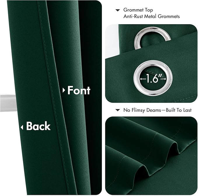 MIULEE Blackout Curtains for Bedroom Living Room 2 Panels, Thermal Insulated