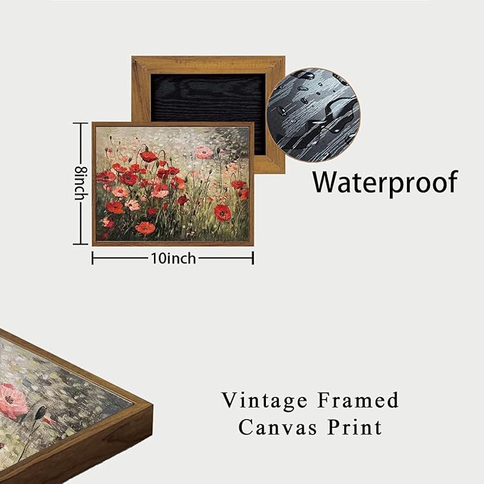 OIQArtOIQ Vintage Landscape Canvas Wall Art Framed Natural Scenery Painting