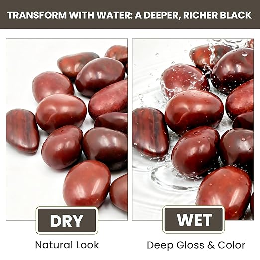 Red River Rocks Outdoor Landscaping- 1-2inch Polished Pebble for Plants- Garden Decorative Stones-Large Plant Rocks,Ideal for Aquarium, Home Decor-6LB