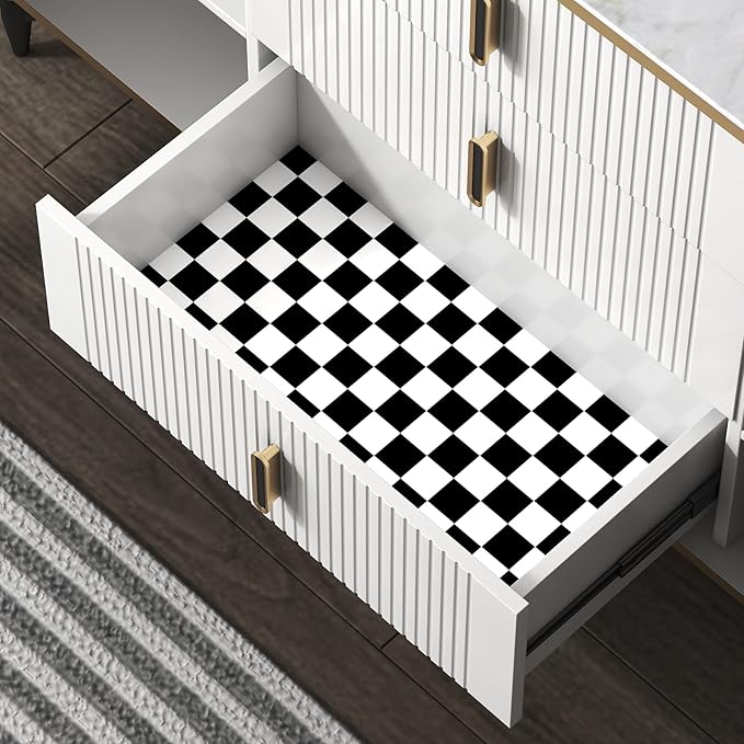 Modern Peel and Stick Wallpaper Black and White Mosaic Checkered Contact Paper