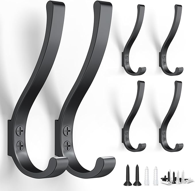 BREYDROK 6-Pack Heavy Duty Coat Hooks