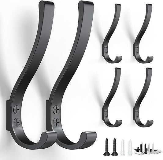 BREYDROK 6-Pack Heavy Duty Coat Hooks