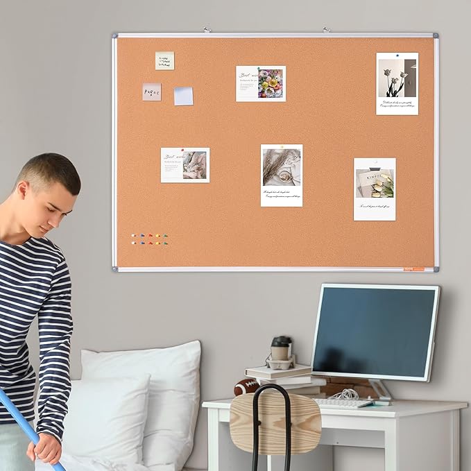 VEVOR 48"x36" Large Cork Board – Wall-Mounted Bulletin Board