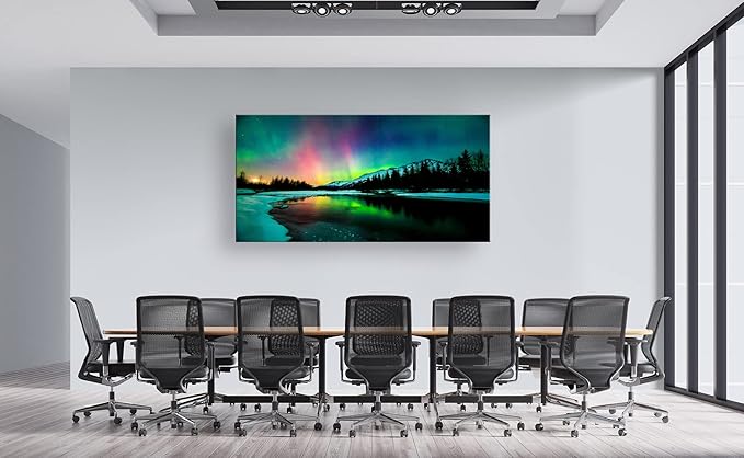S01962 Wall Art Aurora scenery Painting on Canvas Stretched and Framed Canvas